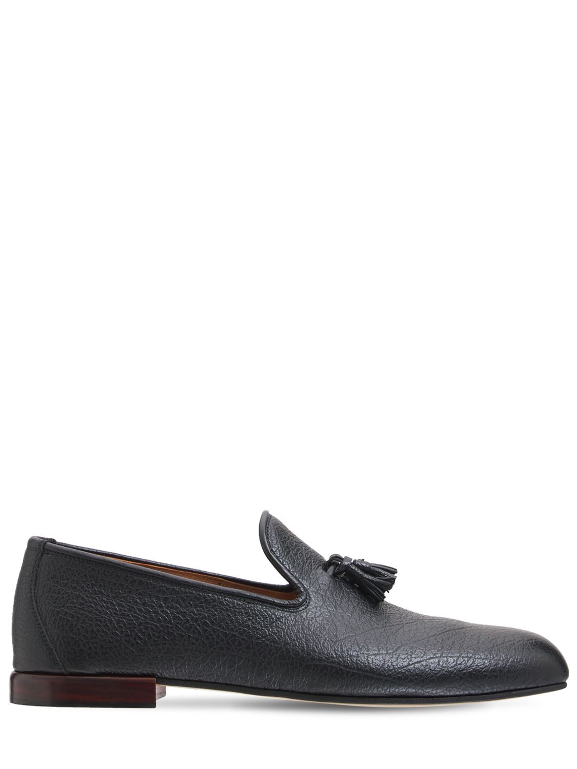TOM FORD TEXTURED LEATHER LOAFERS W/ TASSELS