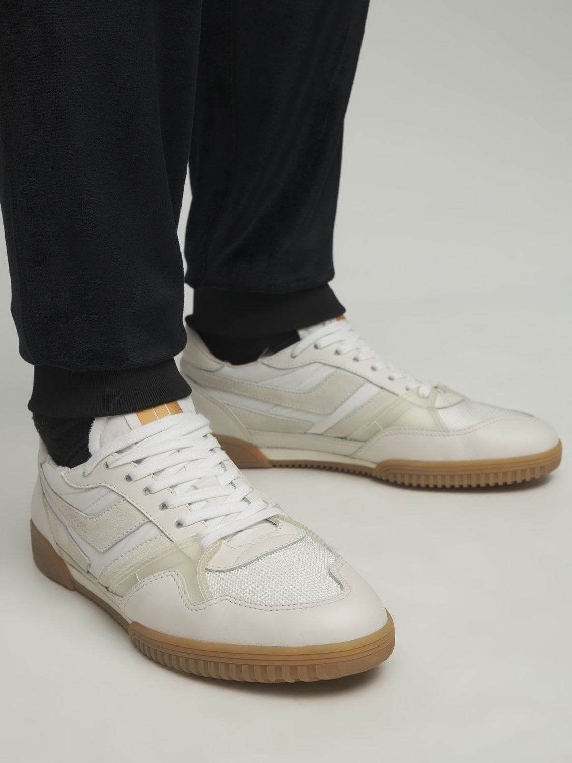 Tom Ford Jackson Leather And Canvas Trainers In White | ModeSens