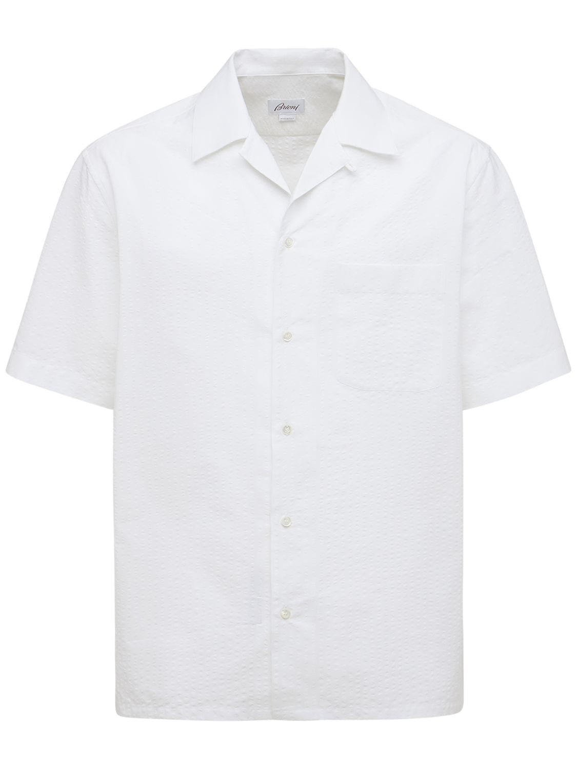 Brioni - Seersucker cotton shirt - White | Luisaviaroma