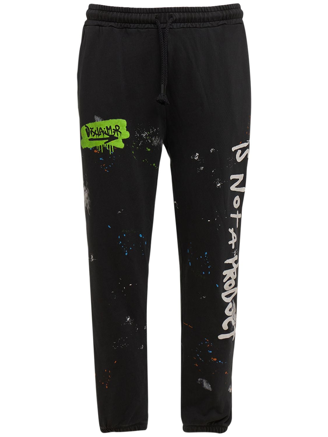Disclaimer Painted Logo Cotton Sweatpants In Black