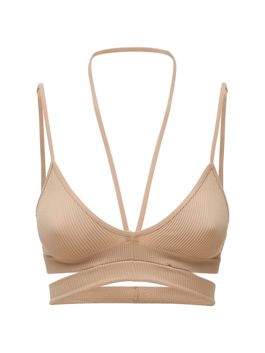 ANDREADAMO Ribbed Jersey Bra Top W/ Cut Outs
