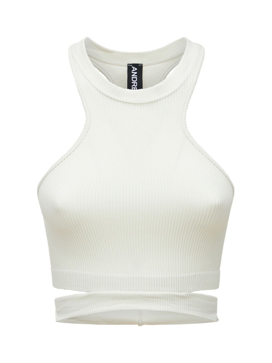 Ribbed-jersey crop top