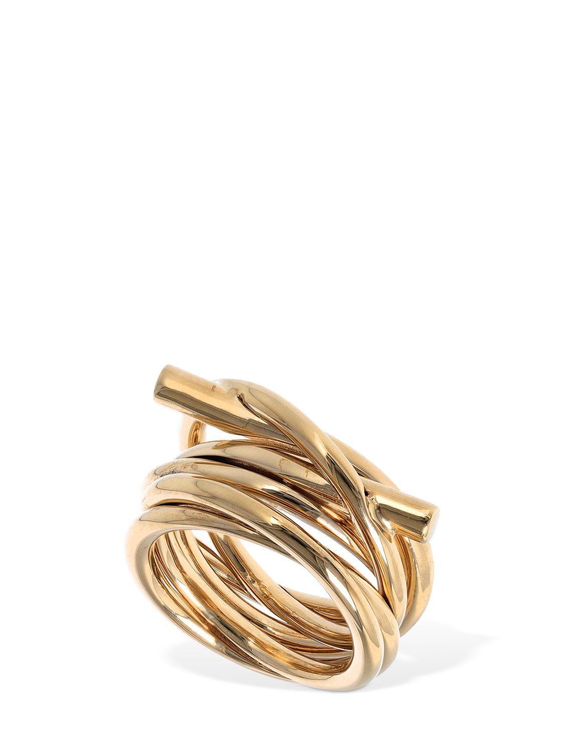 Shop Ferragamo Evo X Thick Ring In Gold