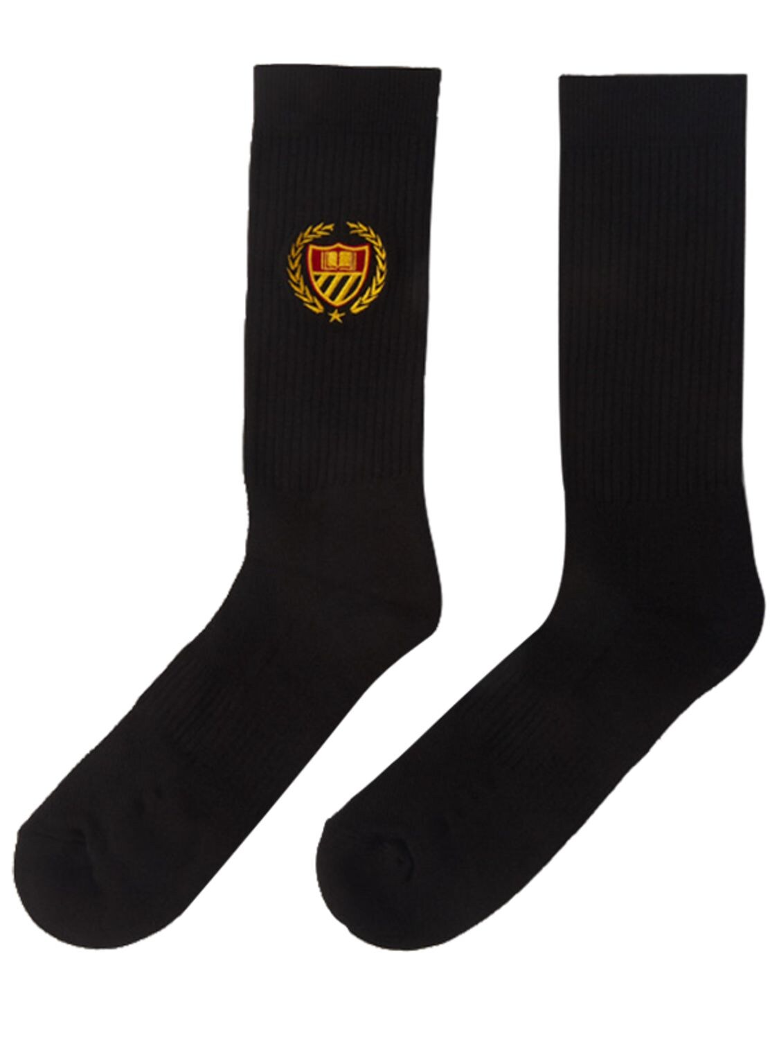 Bel-air Athletics Academy Embroidery Cotton Blend Socks In 블랙