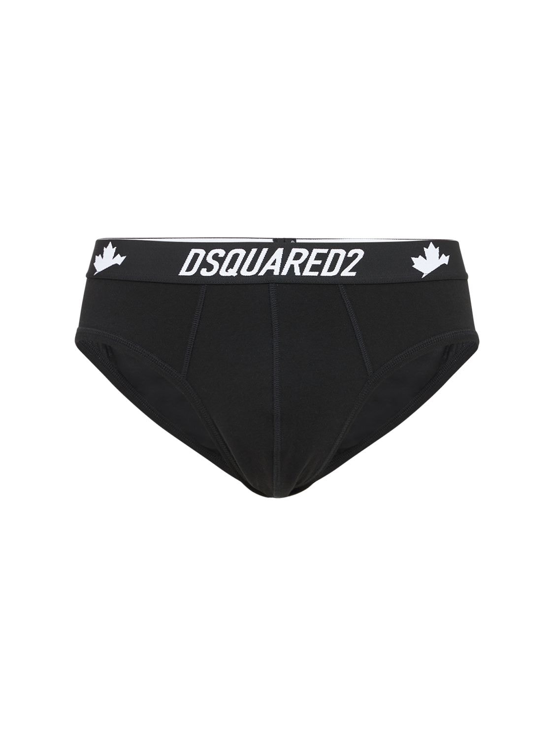 Dsquared2 Underwear Logo Print Cotton Briefs In Black | ModeSens
