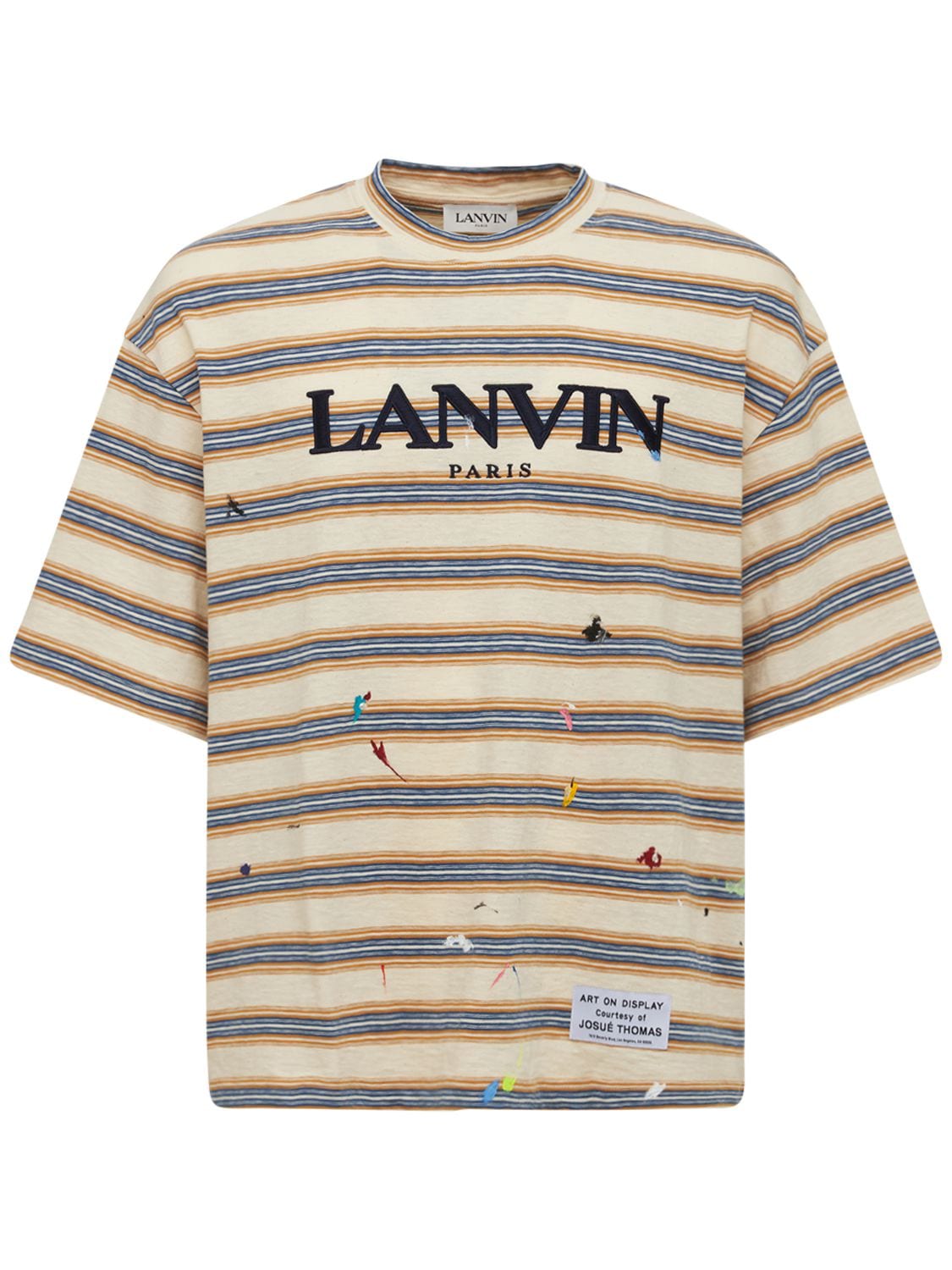GALLERY DEPT X LANVIN Multi-stripe Hand Painted Cotton T-shirt 