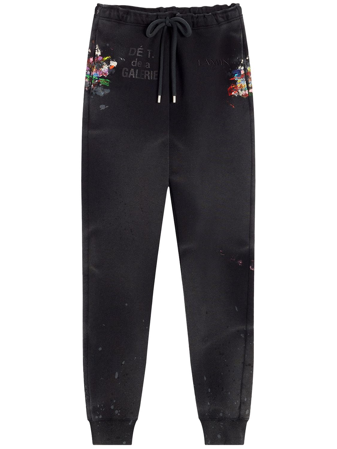 Gallery Dept. X Lanvin Logo Hand Painted Washed Sweatpants In Black