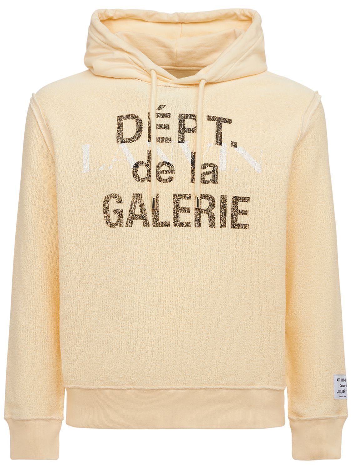 Gallery Dept. X Lanvin Logo Washed Cotton Relaxed Hoodie In Beige