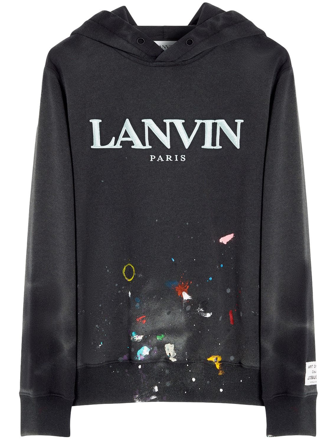 GALLERY DEPT X LANVIN Logo Hand Painted Washed Cotton Hoodie
