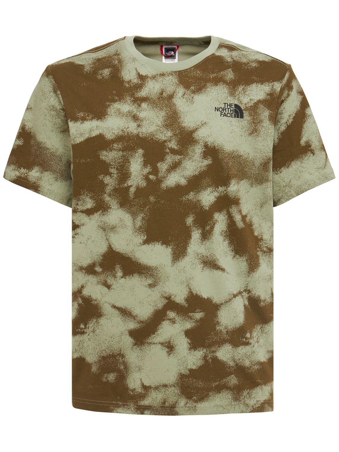 The North Face Red Box Logo Cotton T-shirt In Military Camo