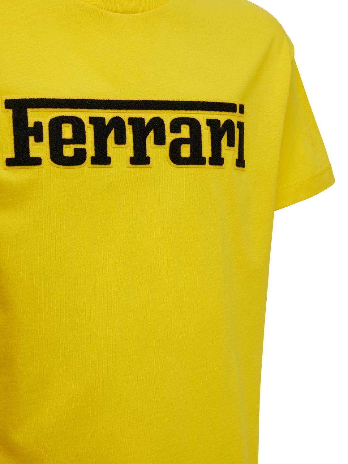 Ferrari Logo Cotton T-shirt In Process Yellow | ModeSens