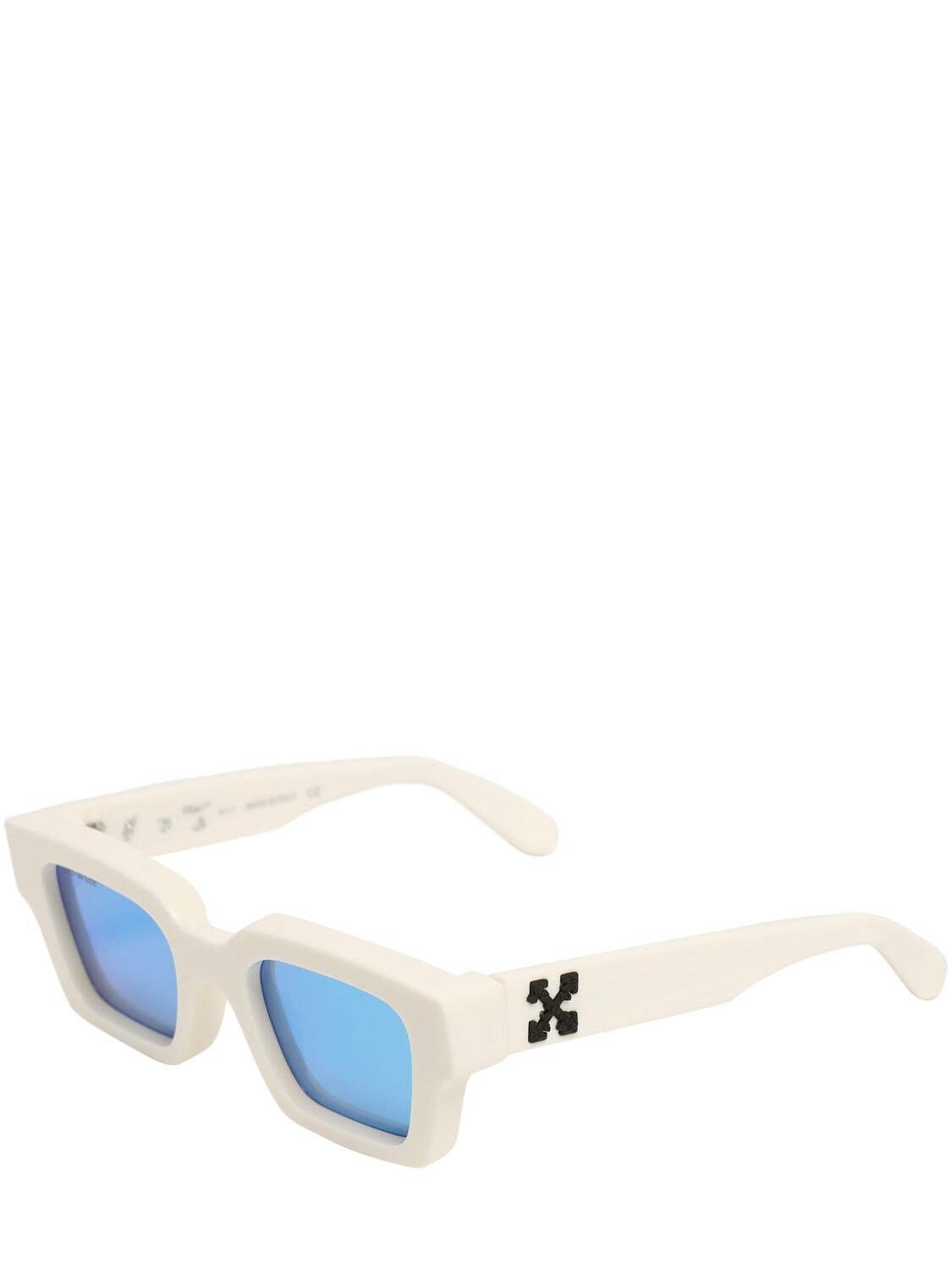 Off-white Virgil Rectangle-frame Sunglasses (15cm) In White,mirror