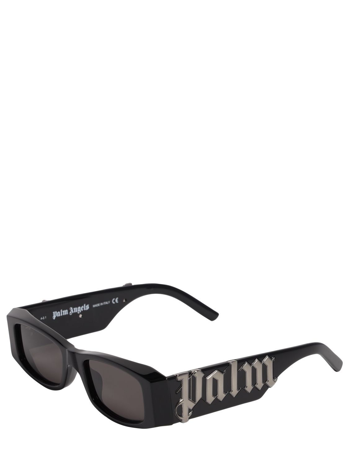 Shop Palm Angels Angel Squared Acetate Sunglasses In Black,grey