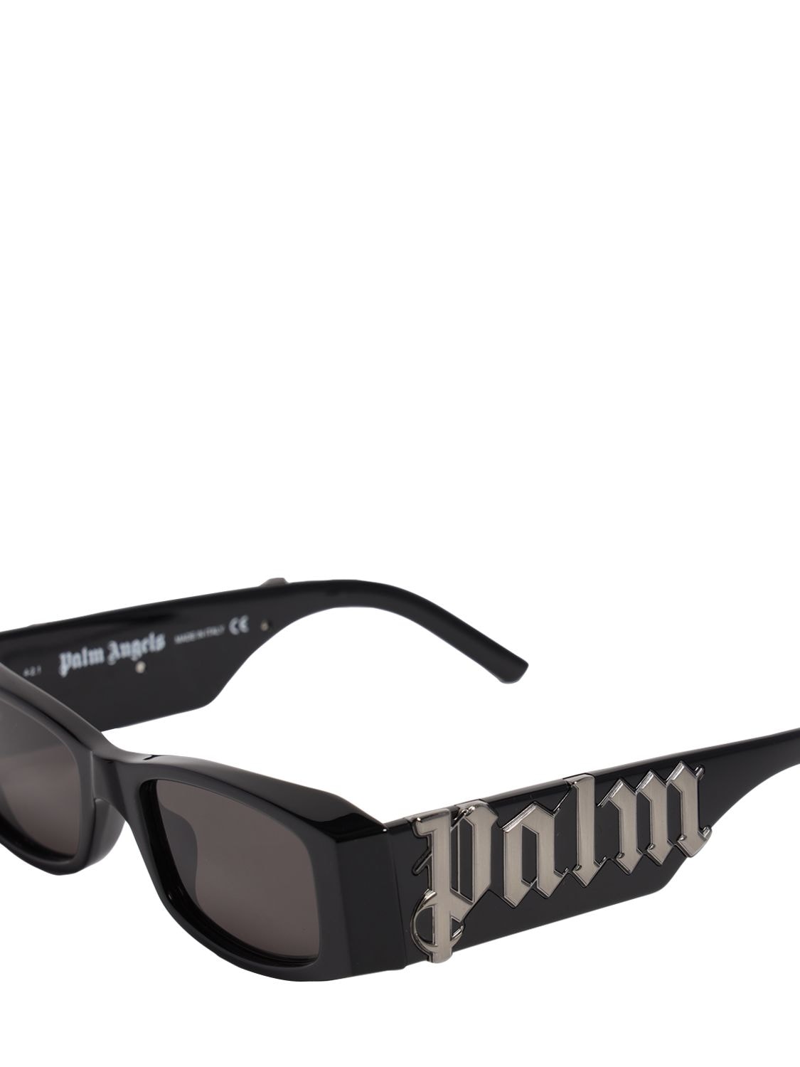 Shop Palm Angels Angel Squared Acetate Sunglasses In Black,grey