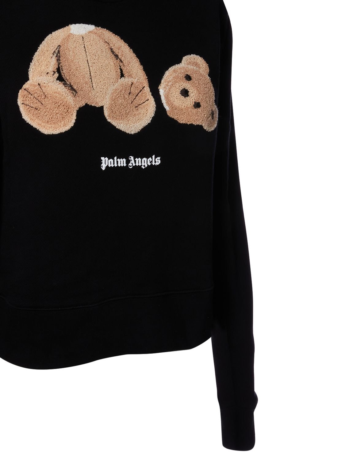 Shop Palm Angels Bear Cotton Jersey Sweatshirt In Black,multi