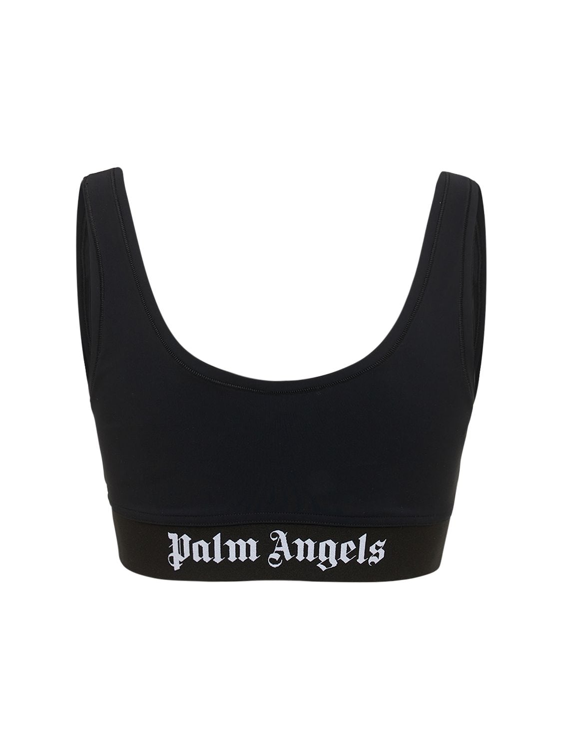 Shop Palm Angels Classic Logo Jersey Bra Top In Black