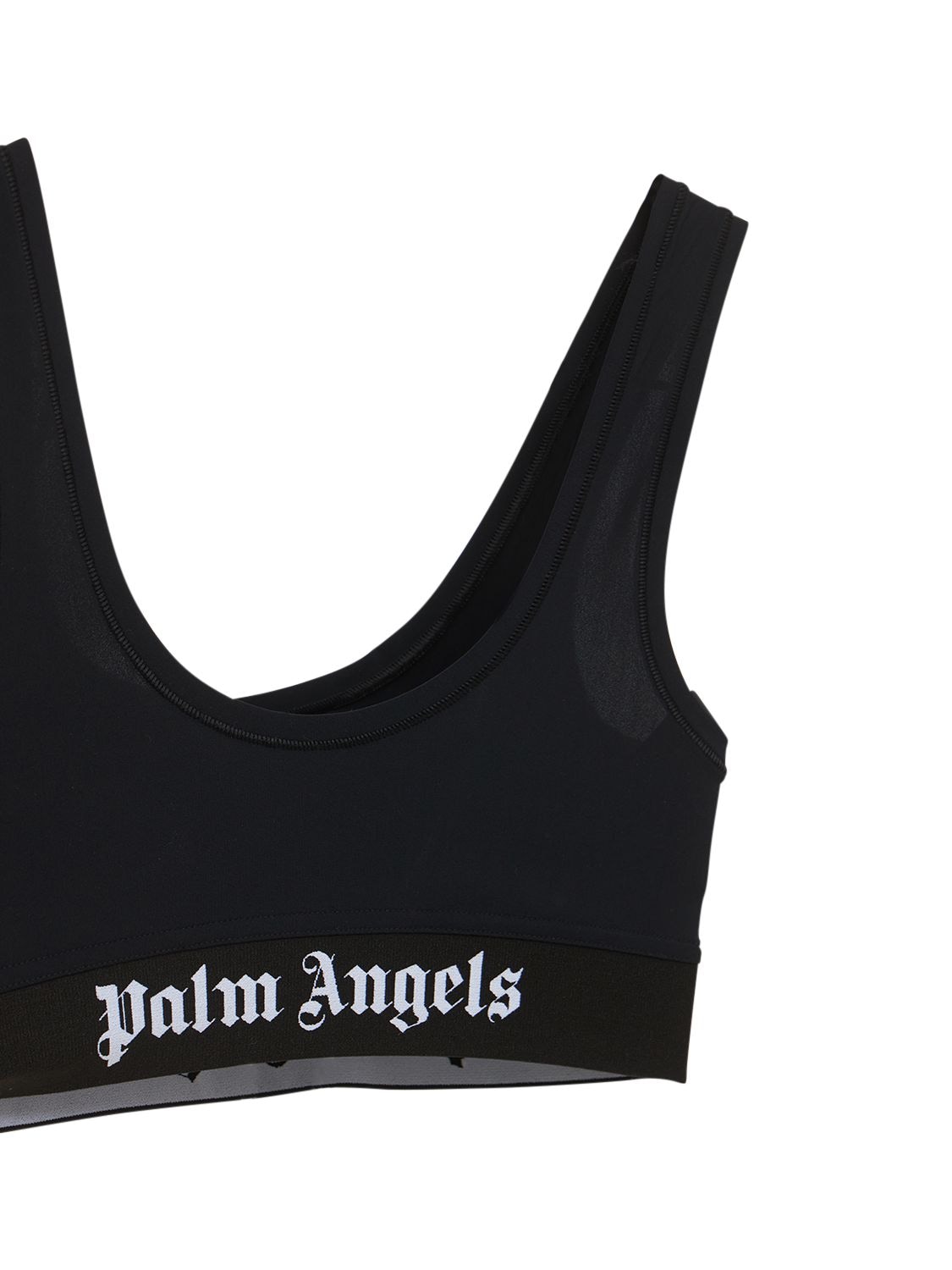 Shop Palm Angels Classic Logo Jersey Bra Top In Black