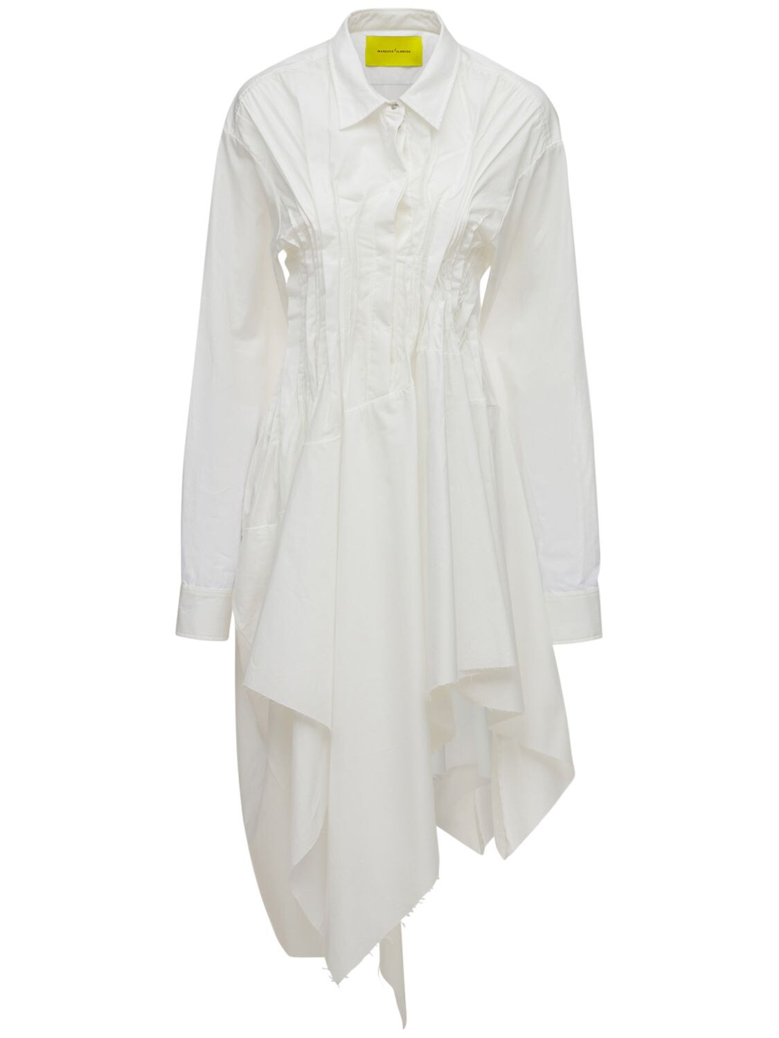 Pleated Organic Cotton Shirt Dress