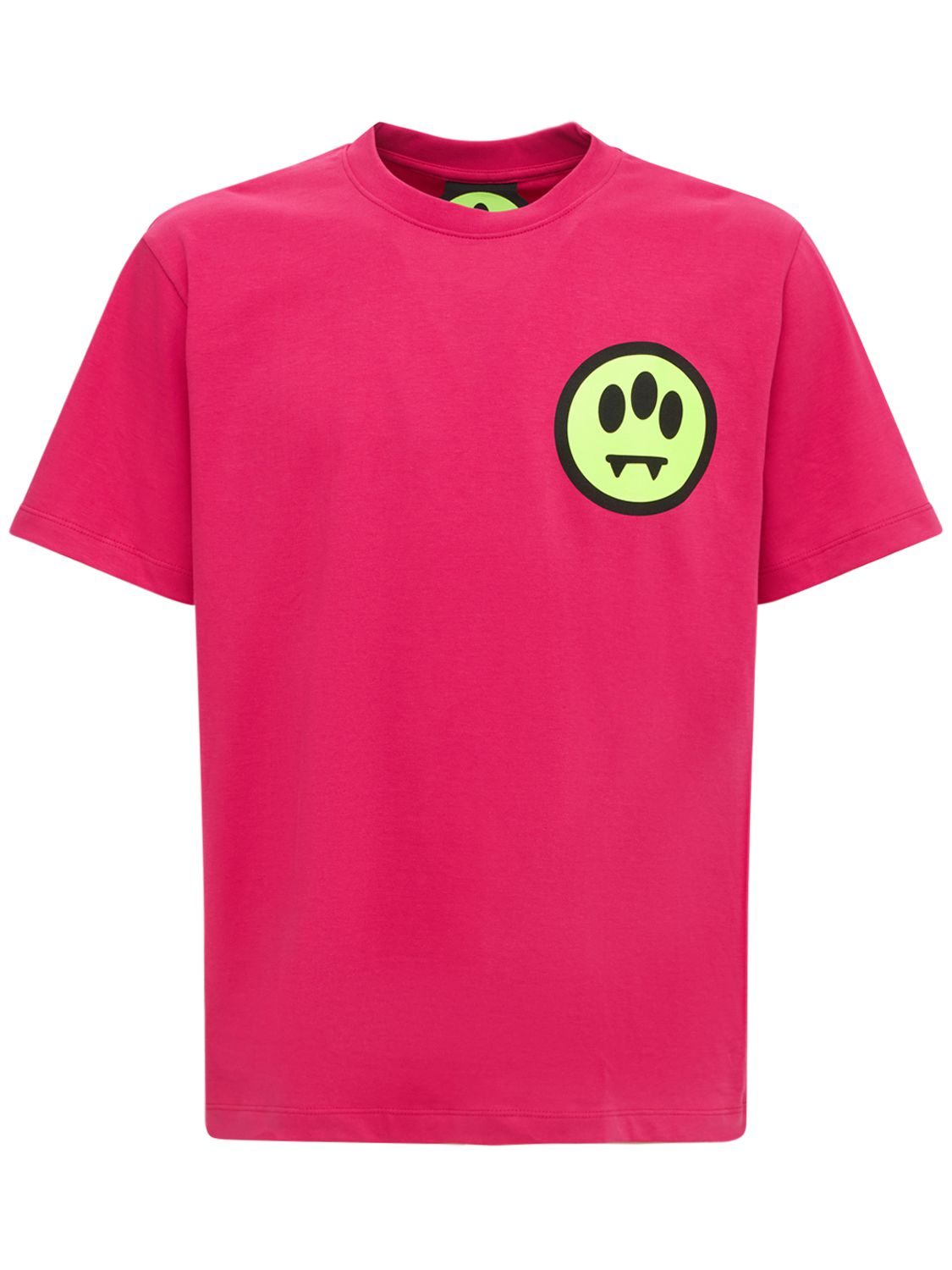 Barrow Fuchsia Cotton Smile T-shirt In Fuchsia
