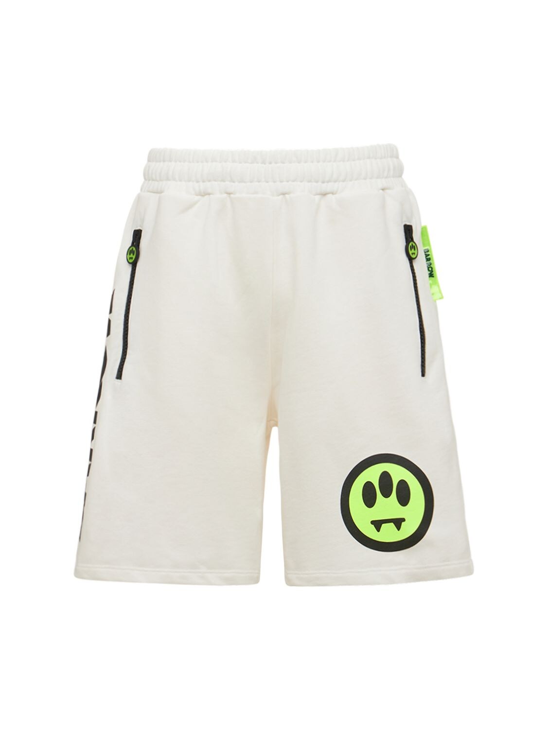 Barrow Cotton Logo Sweat Shorts In 白色
