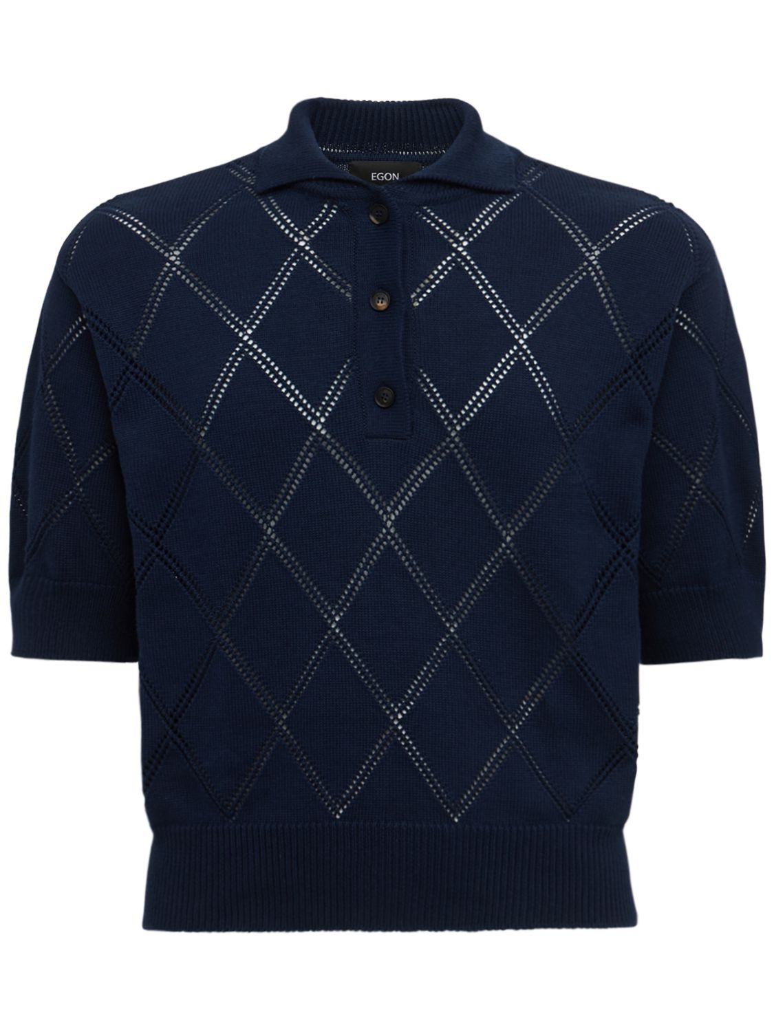 トップス EGONLab DIAMOND KNIT POLO EGONLab DIAMOND KNIT POLO