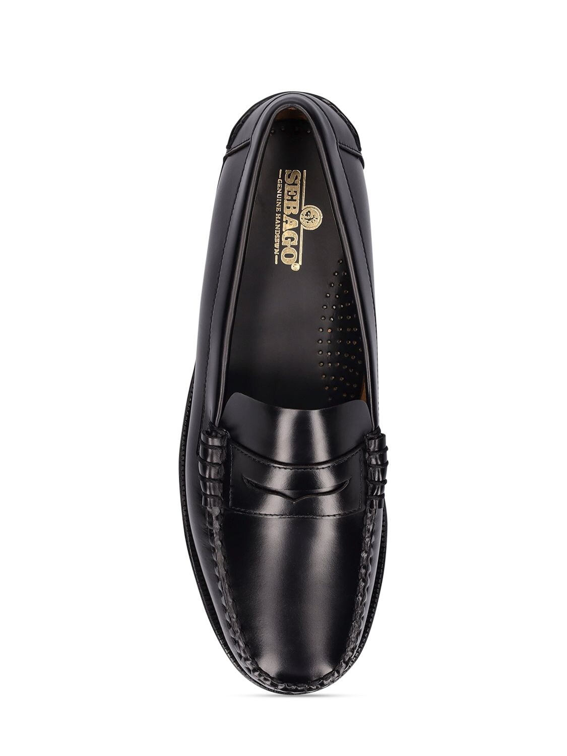 Shop Sebago Classic Dan Smooth Leather Loafers In Black