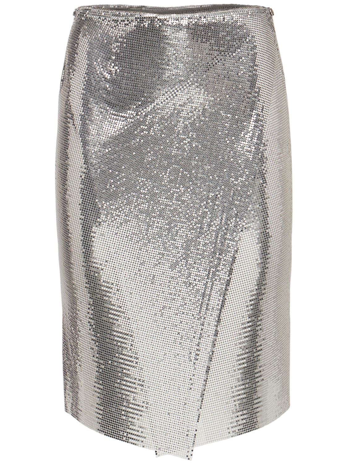 paco rabanne silver skirt