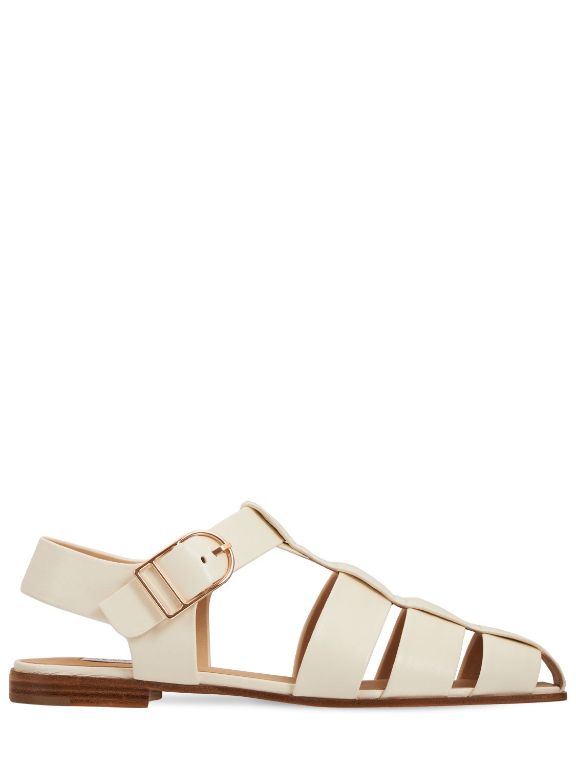 Gabriela Hearst Lynn Leather Fisherman Sandals In Black White Modesens
