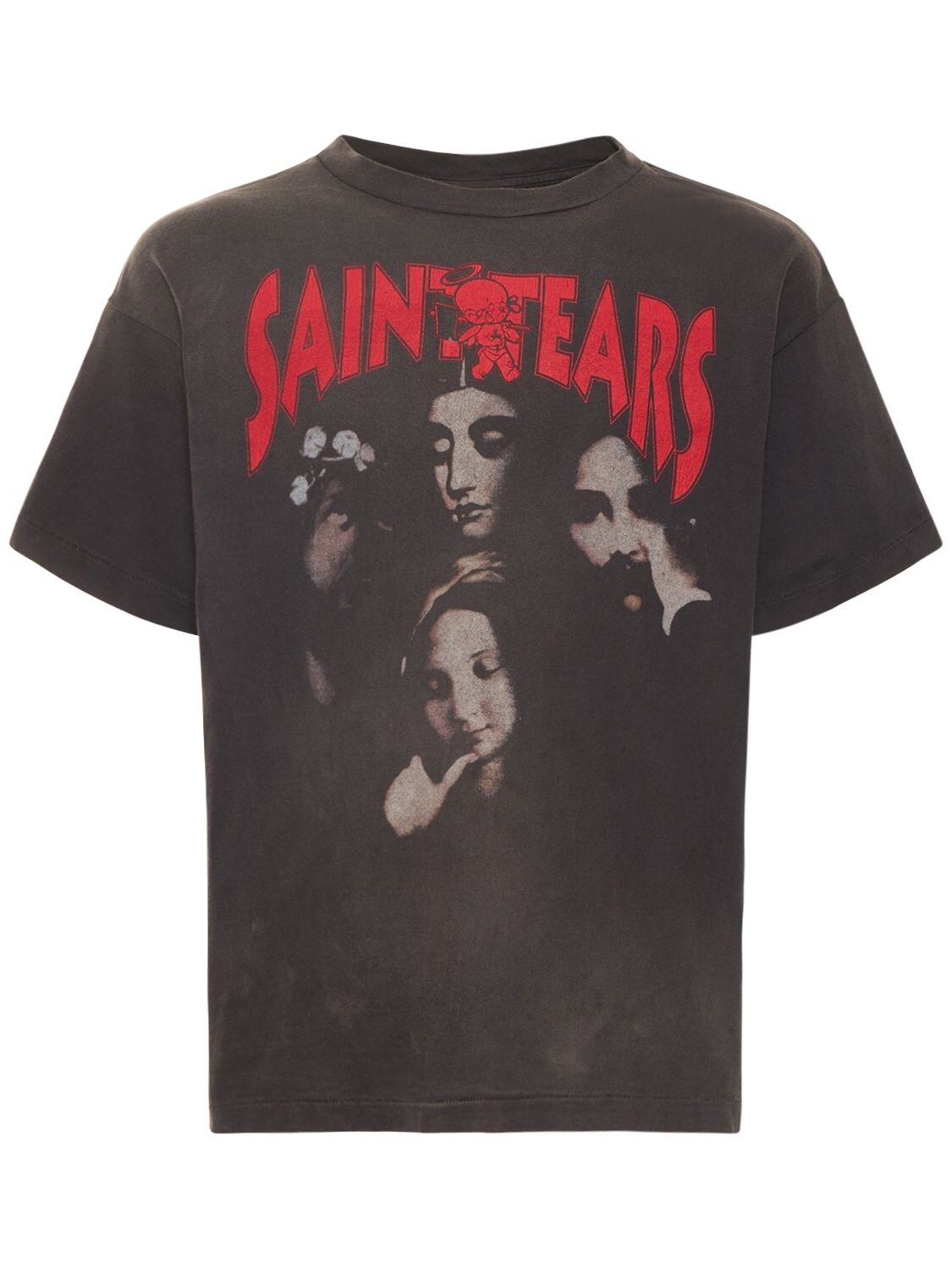 Saint Michael X Denim Tears Faces T-shirt In Black | ModeSens