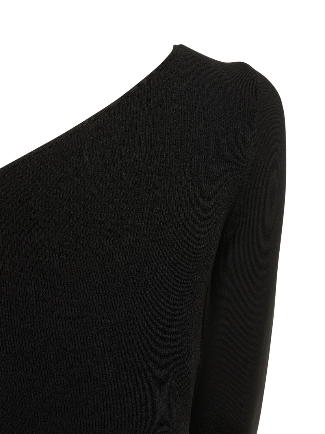 Shop Victoria Beckham Body Compact Viscose Midi Dress In Black