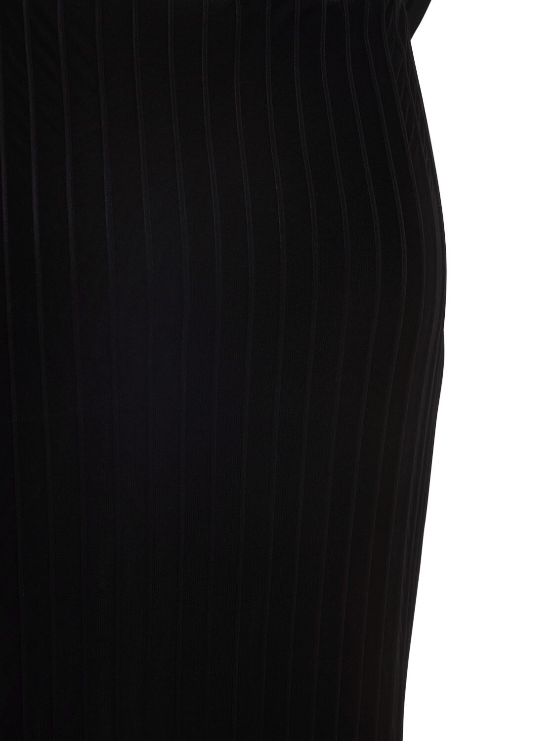 Shop Mach & Mach Cutout Stretch Viscose Midi Dress In Black