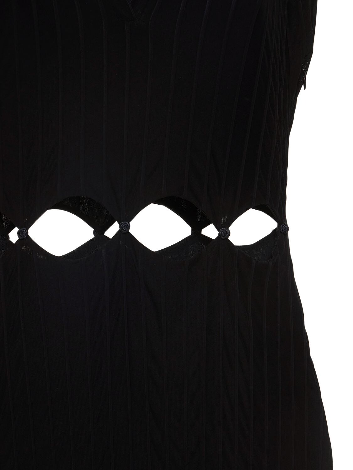 MACH & MACH CUTOUT STRETCH VISCOSE MIDI DRESS 