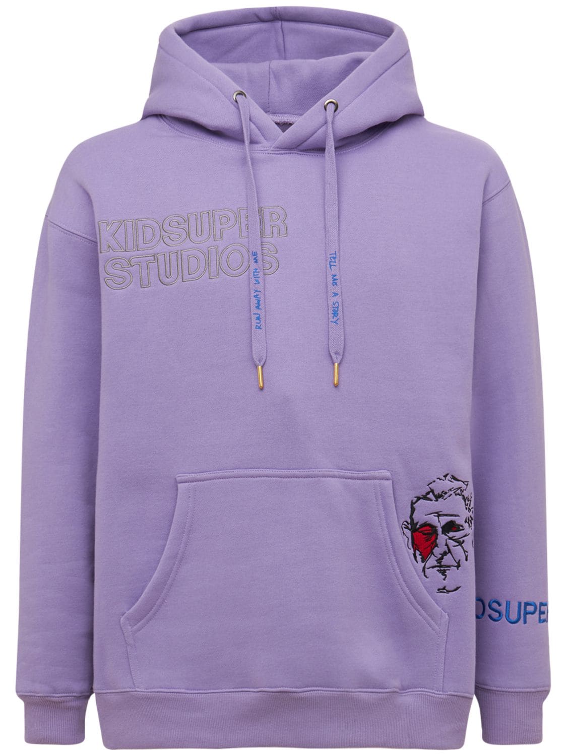 Kidsuper Studios Embroidered Cotton Hoodie In Lila | ModeSens