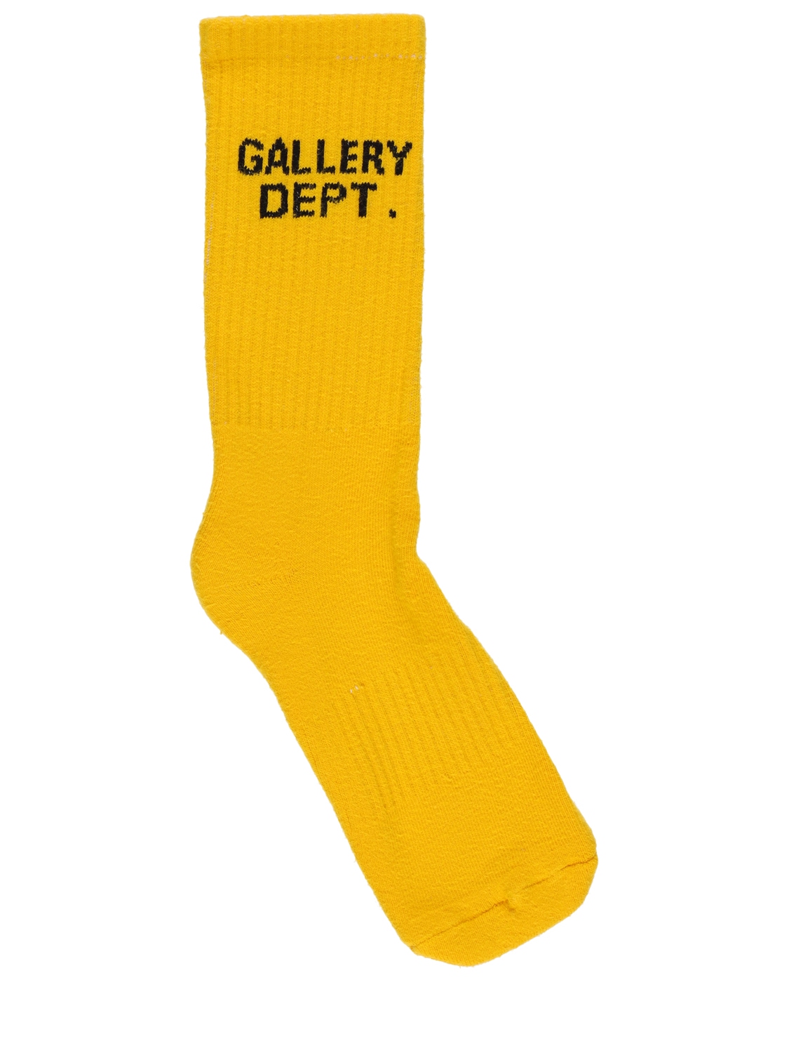 Gallery Dept. Logo Cotton Blend Socks In Yellow