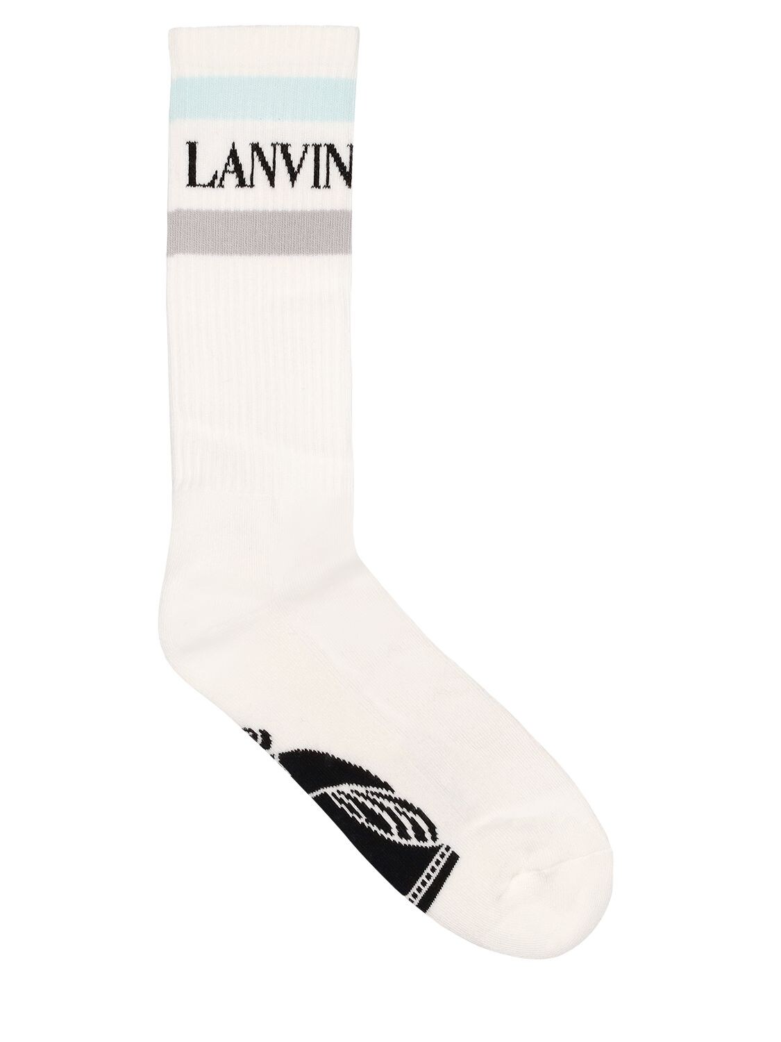 LANVIN LOGO INTARSIA COTTON BLEND SOCKS