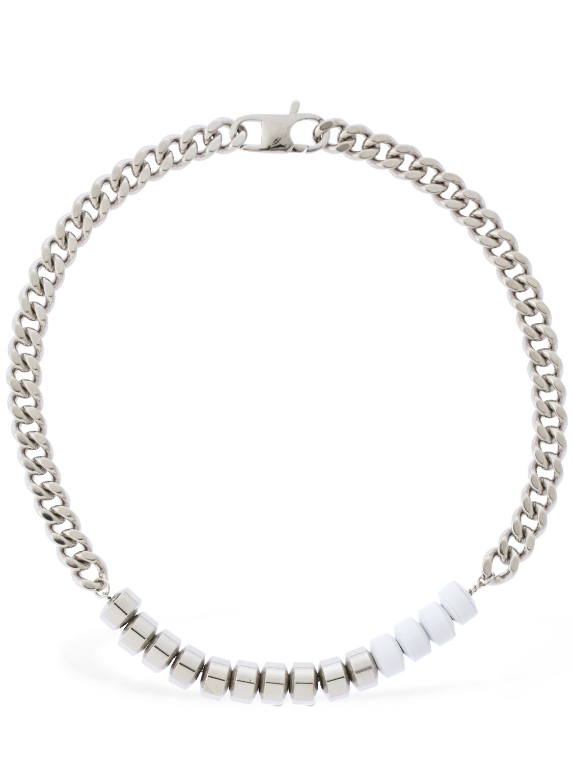 Alyx Silver & White Merge Candy Charm Necklace In Silber,weiss | ModeSens
