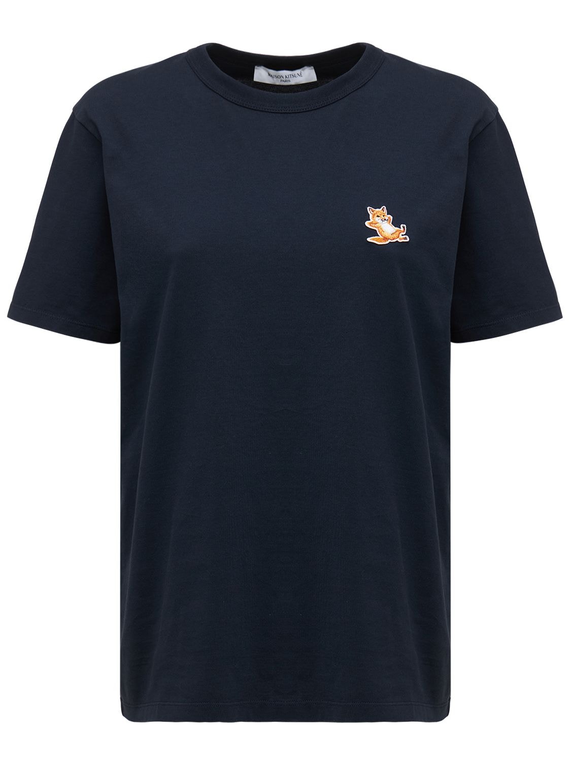 Image of Chillax Fox Patch Cotton T-shirt