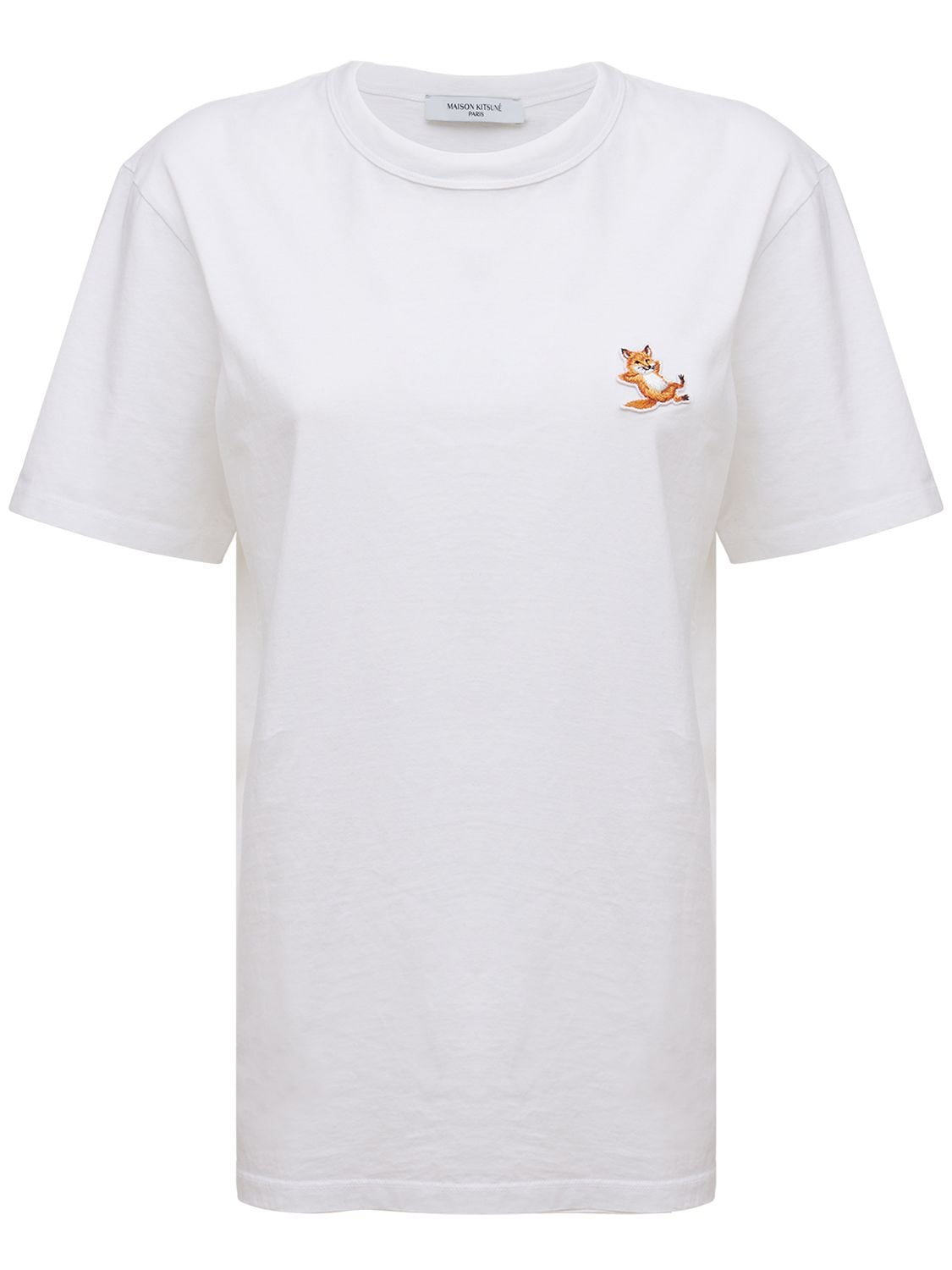 Chillax Fox Patch Cotton T-shirt – WOMEN > CLOTHING > T-SHIRTS