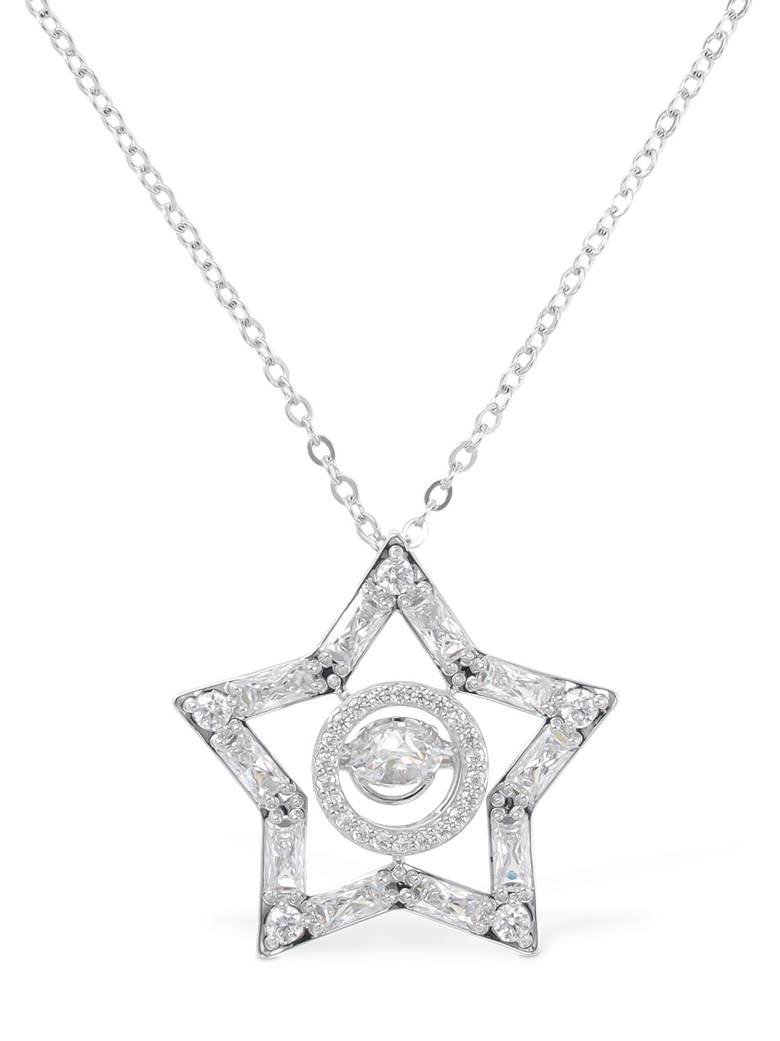 Swarovski Stella Star Pendant Necklace & Stud Earrings Set In Crystal,silver