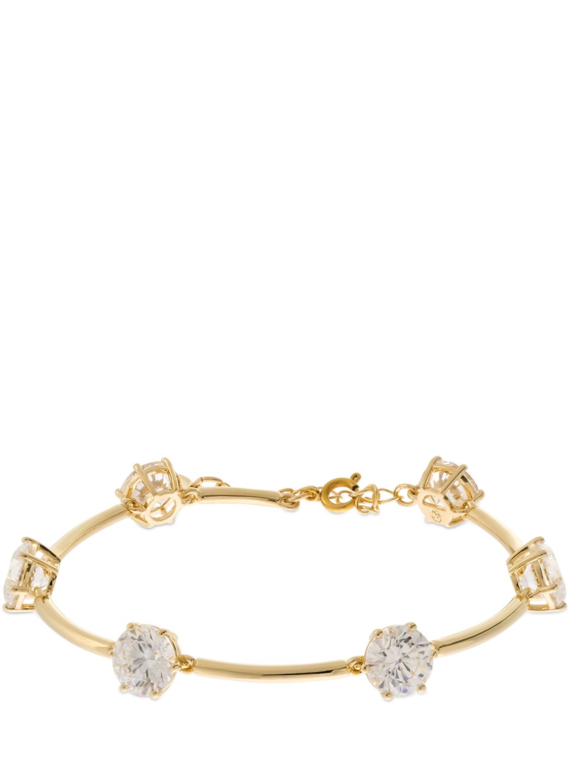 Swarovski Constella Cubic Zirconia Station Bracelet In Gold,crystal