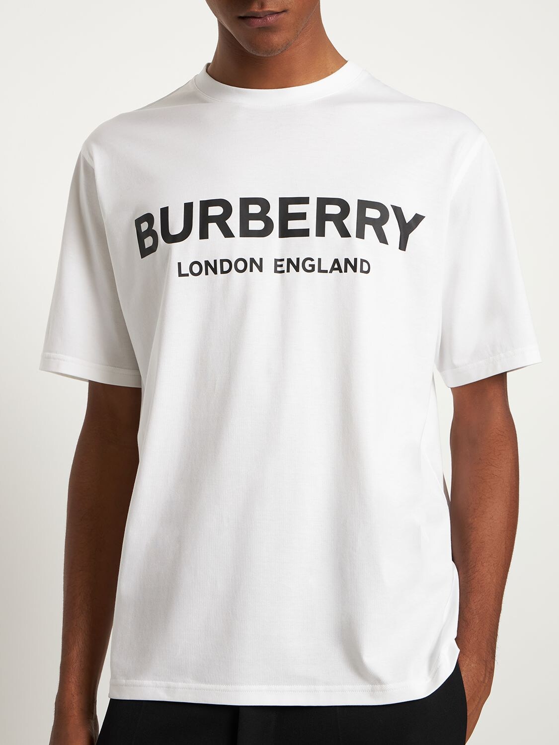 Burberry Logo-print Cotton-jersey T-shirt In White | ModeSens