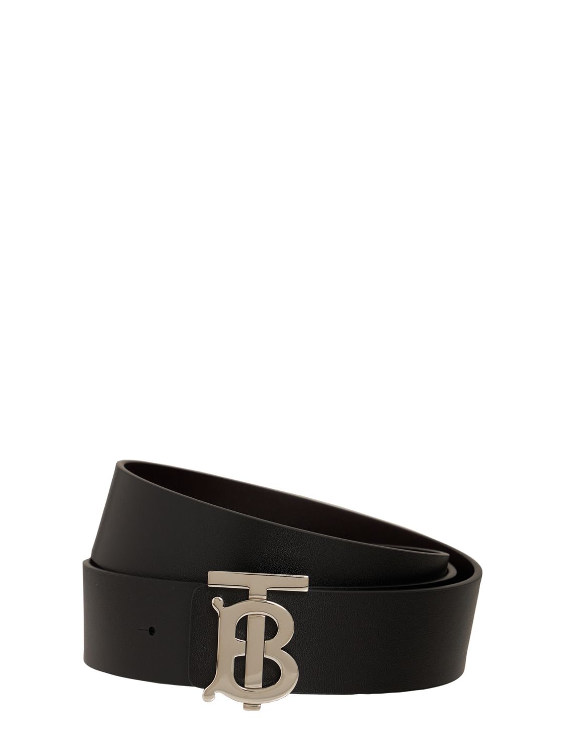 Burberry 3.5cm Leather Belt W/ Tb Logo In Black | ModeSens