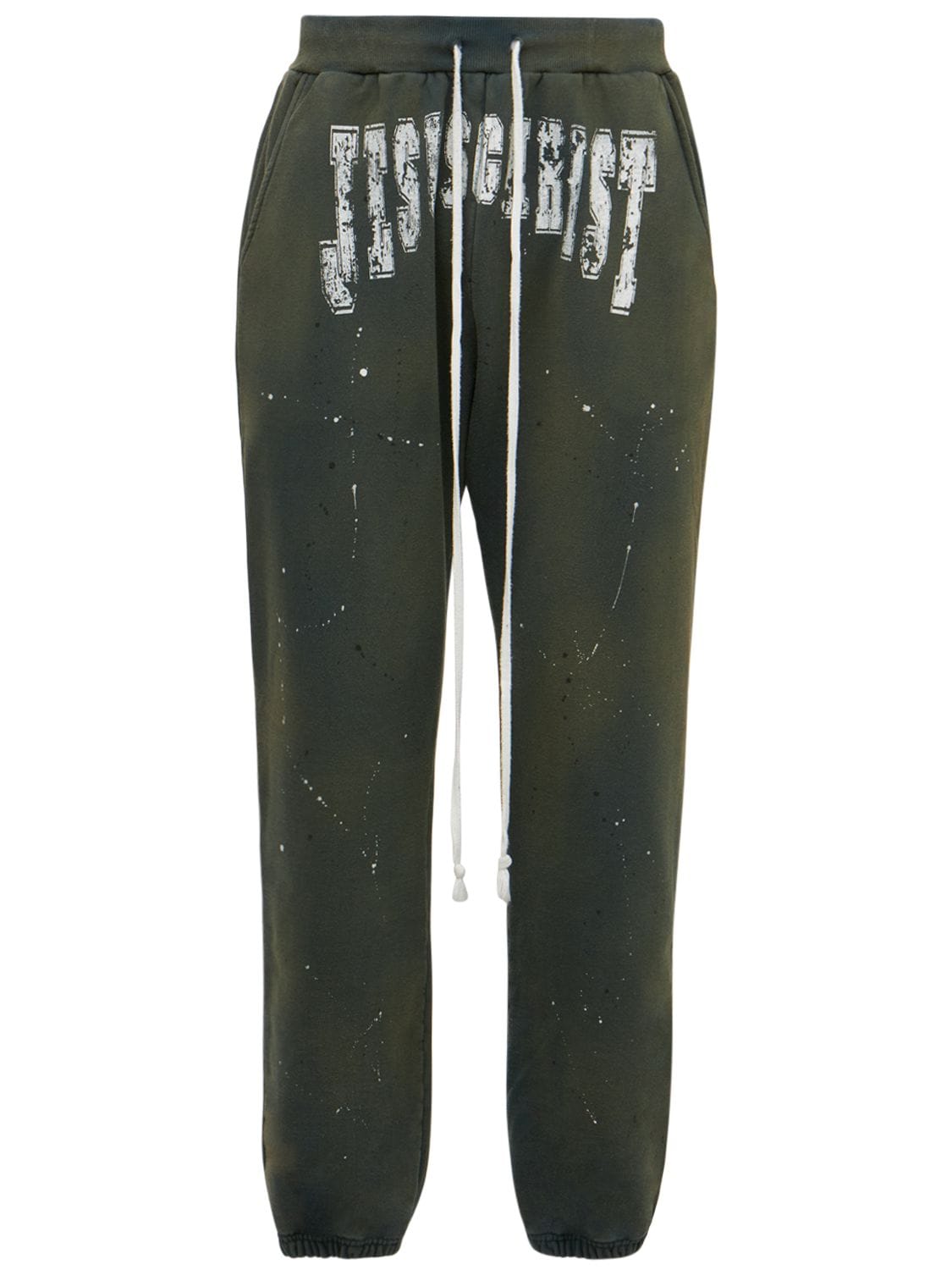 Someit Printed & Painted Cotton Sweatpants In Green