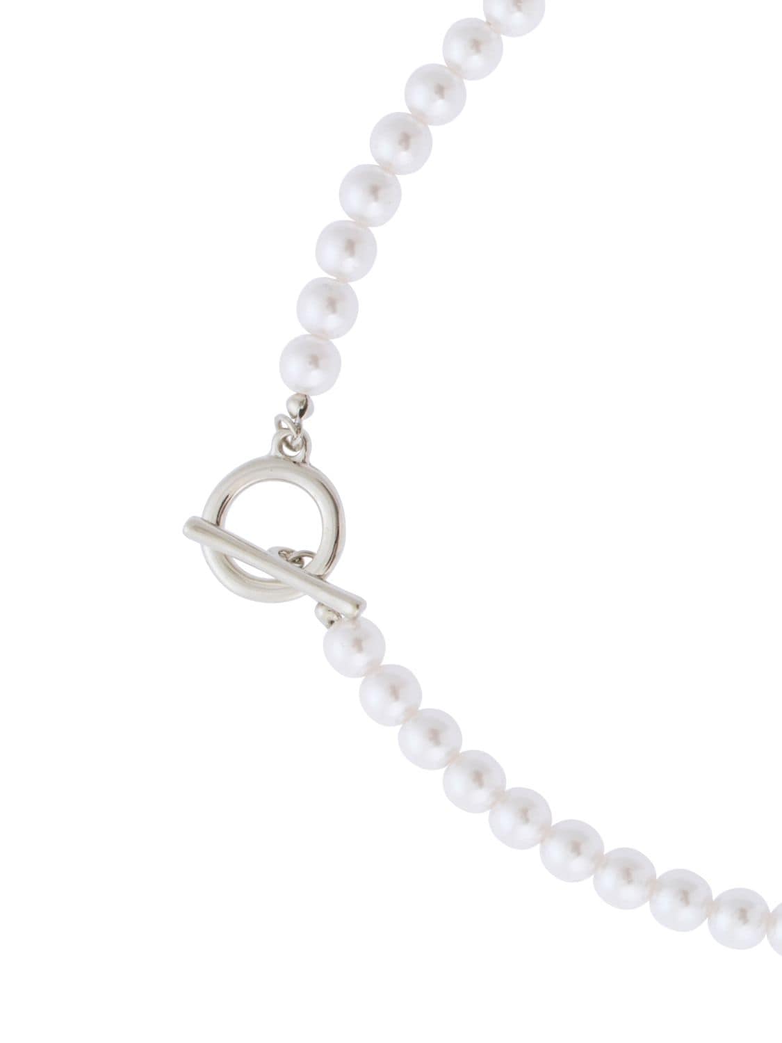 Shop Someit K.o.k Imitation Pearl Necklace In White,silver