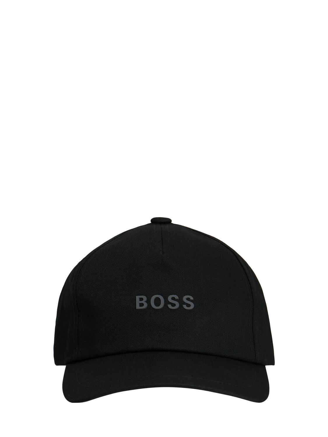 Hugo Boss Logo Cotton Baseball Cap In 黑色