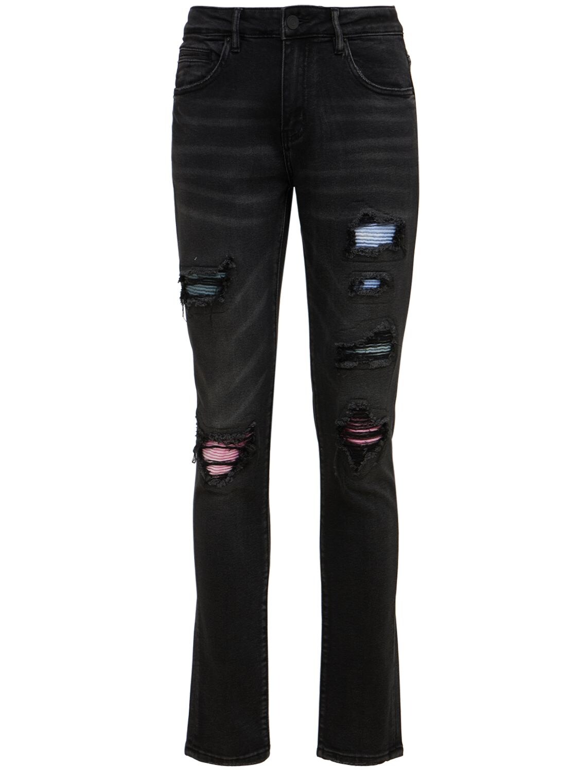 EMBELLISH Biker Topaz Jeans W/patches