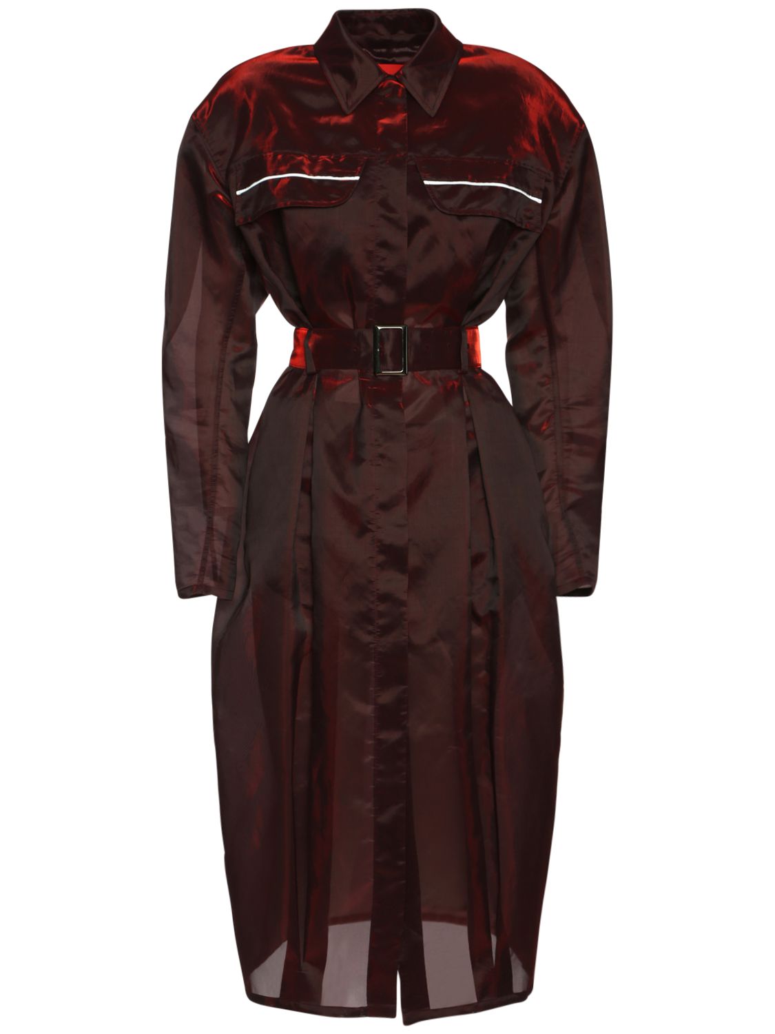 Belted Long Organza ...