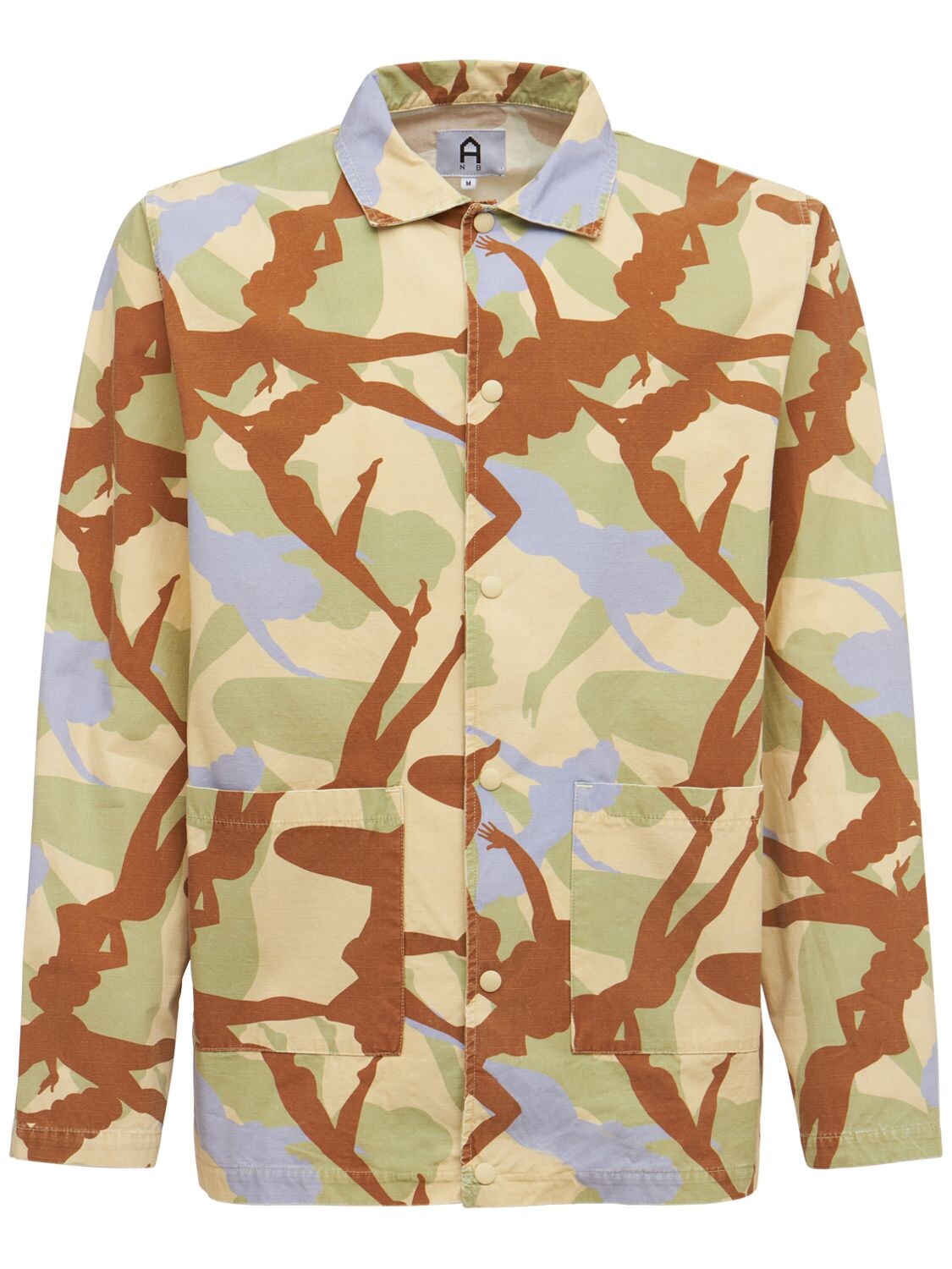A New Brand Camo Pin Up Printed Cotton Combat Jacket In 베이지,브라운