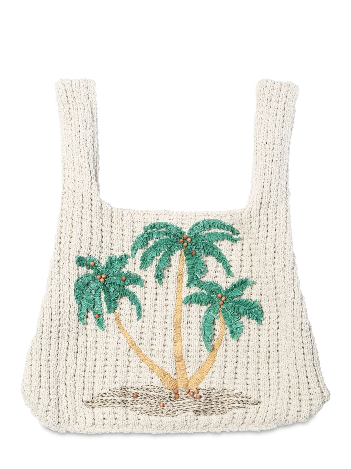 White Sand Cotton & Linen Top Handle Bag