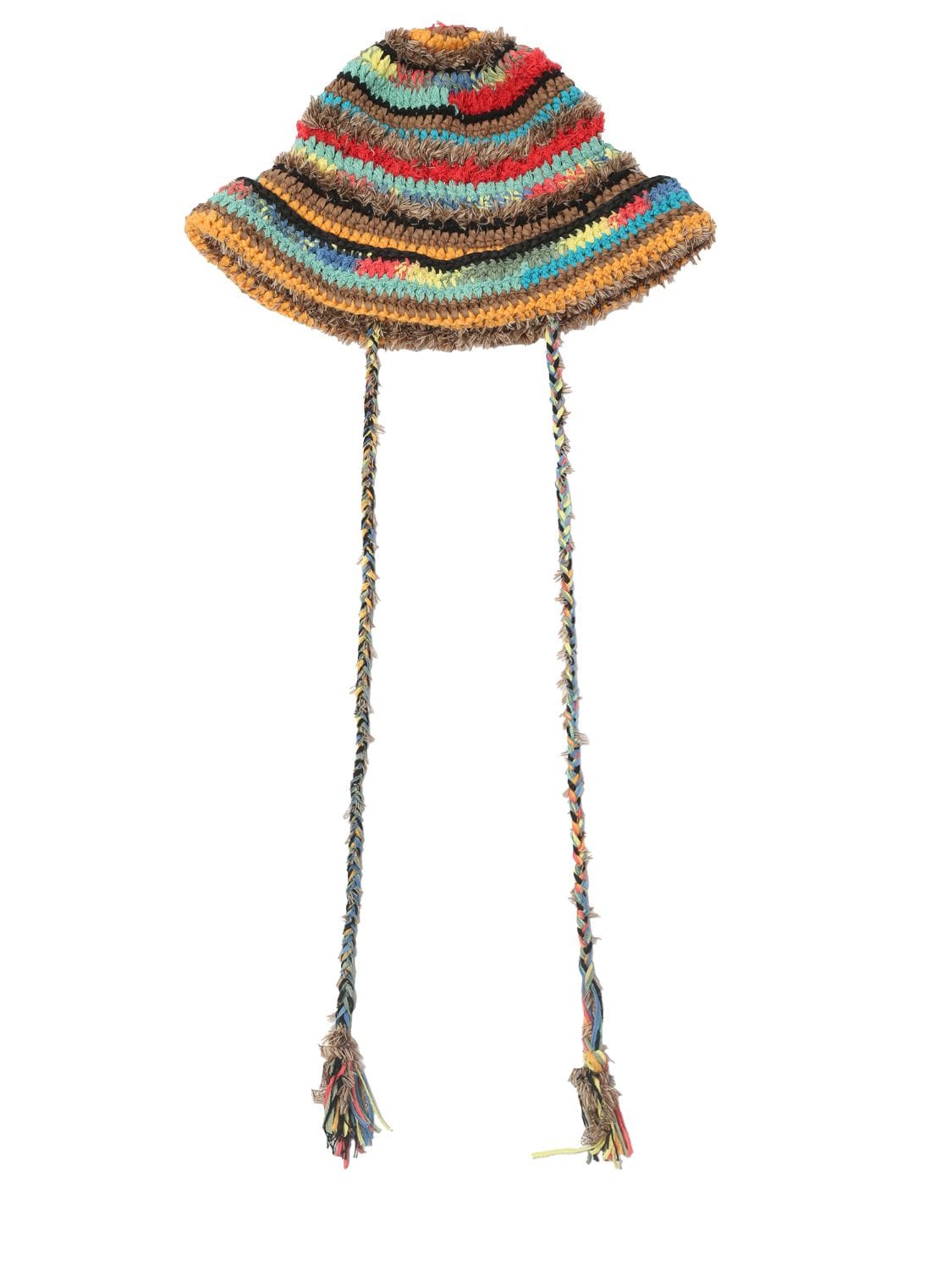Stay Positive crochet bucket hat in multicoloured - Alanui